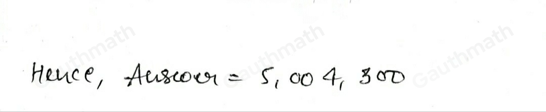 Write the number five million four thousand three hundred in standard form.