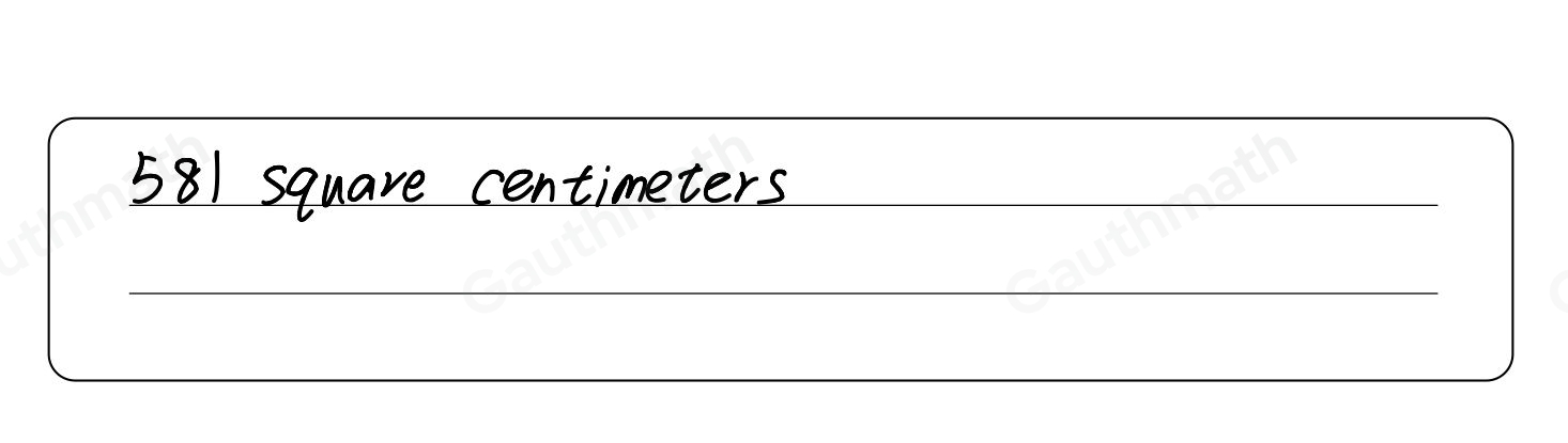 The tower below is made up of a square pyramid on top of a rectangular prism. What is the total surface area of the tower? 539 square 532 square 665 square 581 square centimeters centimeters centimeters centimeters Donesy