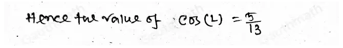 Given right triangle JKL, what is the value of cos L 5/13 5/12 12/13 12/5