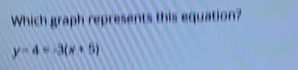 Which graph represents this equation? y=4=-3x+6