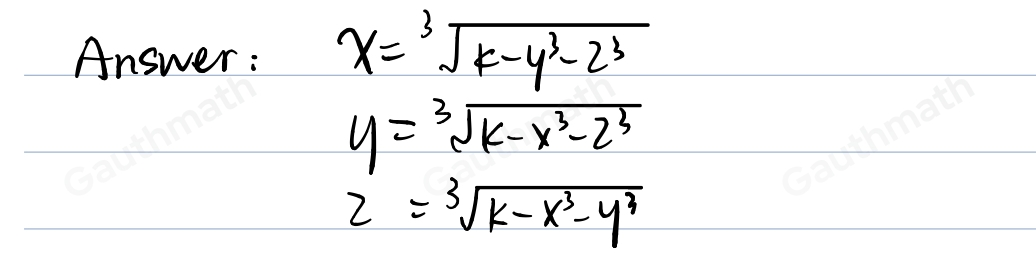 x3+y3+z3=k