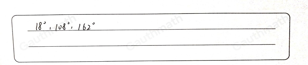 8. Two straight lengths of wire are placed on the ground, forming vertical angles. If the measure of 3 points one of the angles formed is 72 ° , what are the measures of the other three angles? Explain your answer.