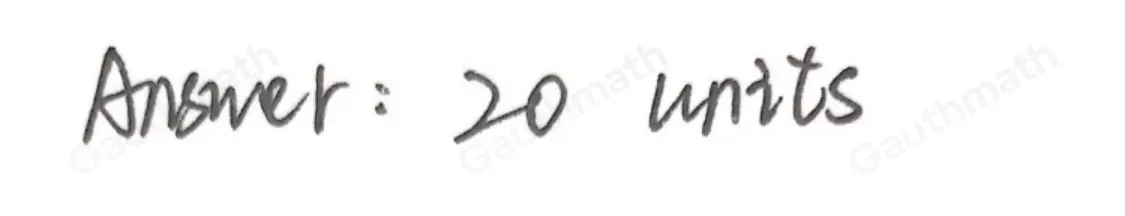 Points Q and R are midpoints of the sides of triangle What is AQ? ABC. 10 units 14 units 20 units 32 units