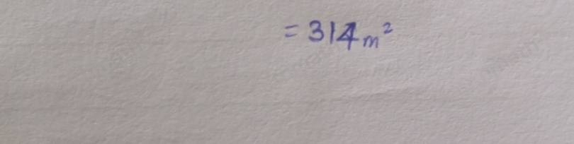 The radius of a circle is 10 m. Find its area to the nearest whole number. Answer: A=square m2 Submit Answer