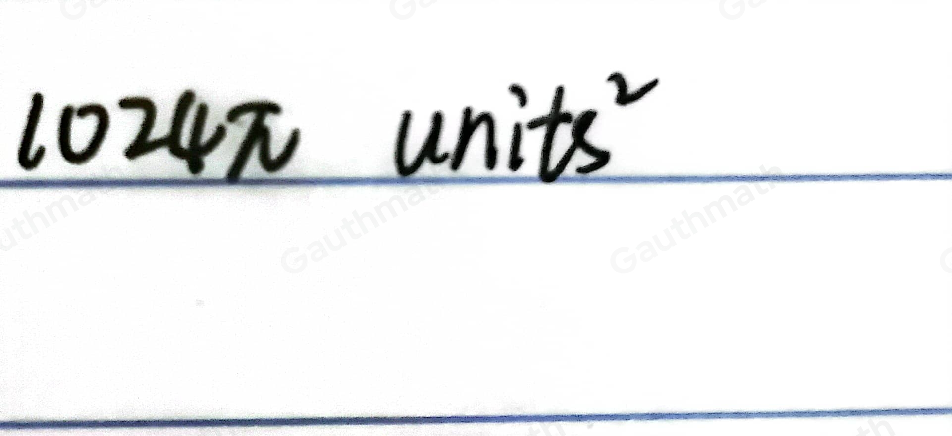 In circle C, r=32 units. A What is the area of circle C? 32 π units2 64 π units2 256 π units2 1024 π units2