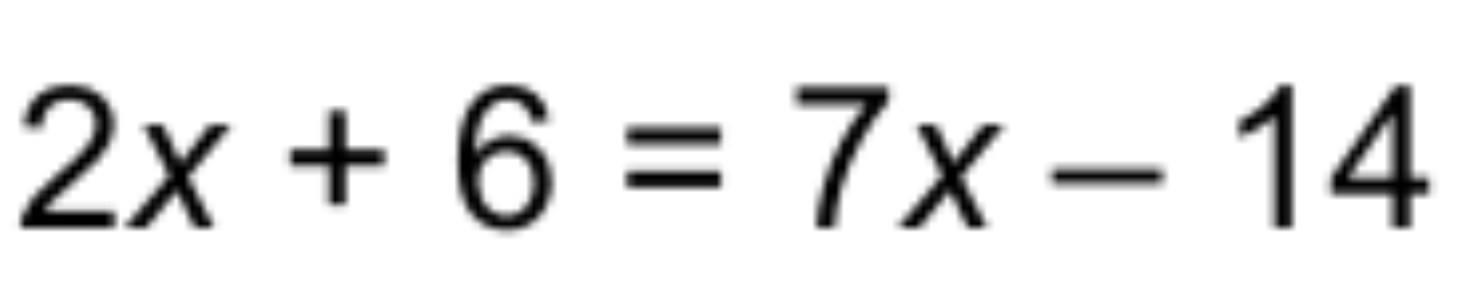 2x+6=7x-14